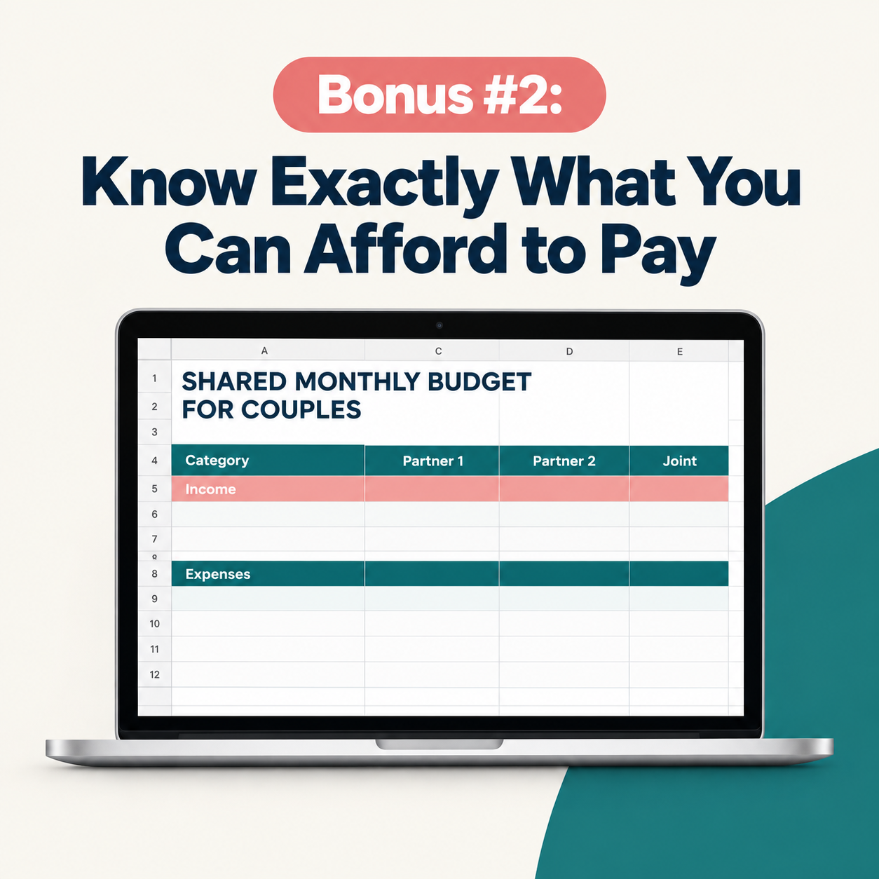 Bonus 2: Shared Monthly Budget for Couples spreadsheet